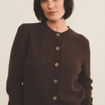 Brown cashmere cardigan for women - front view | Greta | Linnea Lund