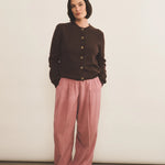 Brown cashmere cardigan for women - look | Greta | Linnea Lund