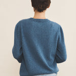 Blue women cashmere cardigan - back view | Greta | Linnea Lund