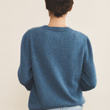 Blue women cashmere cardigan - back view | Greta | Linnea Lund