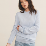 Baby blue light women cashmere sweater - front view | Harald | Linnea Lund
