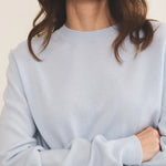 Baby blue light women cashmere sweater - focus view | Harald | Linnea Lund