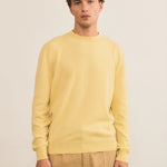 Yellow light men cashmere sweater - front view | Harald | Linnea Lund