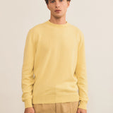 Yellow light men cashmere sweater - front view | Harald | Linnea Lund