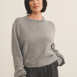 Grey light women cashmere sweater - front view | Harald | Linnea Lund
