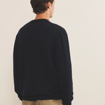 Midnight blue light men cashmere sweater - back view | Harald | Linnea Lund