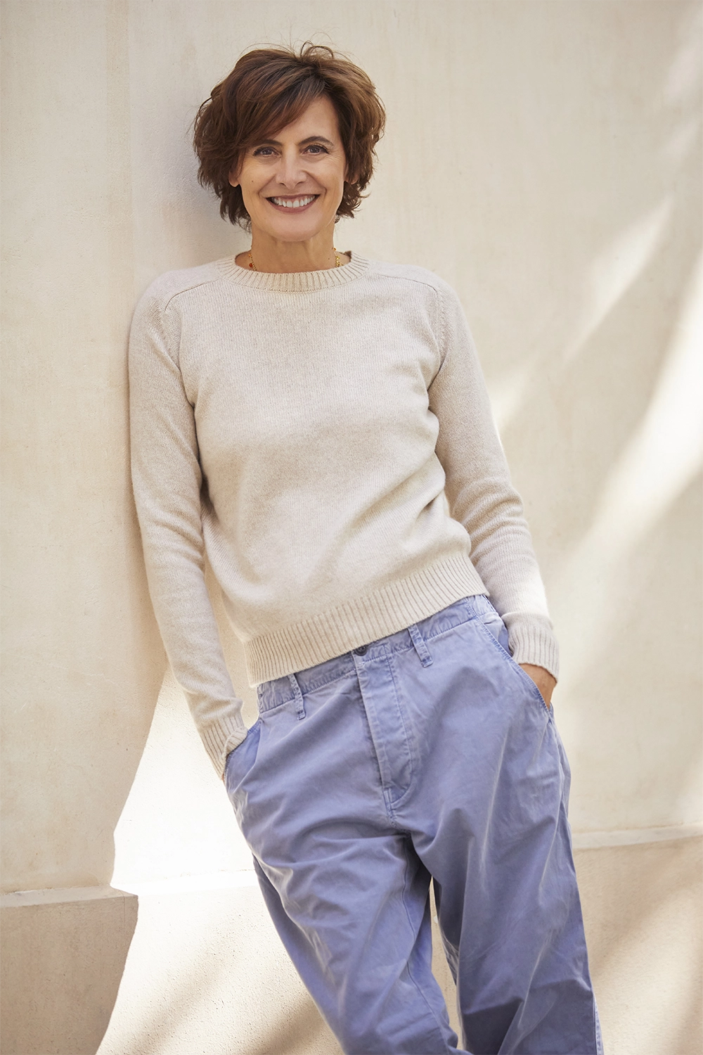 Cream light women cashmere sweater | Ines | Ines de la Fressange x Linnea Lund
