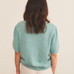 Cashmere Tee-Shirt women aqua blue - back view | Ingrid | Linnea Lund