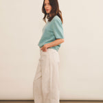 Cashmere Tee-Shirt women aqua blue - side view | Ingrid | Linnea Lund