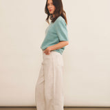 Cashmere Tee-Shirt women aqua blue - side view | Ingrid | Linnea Lund