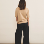 Cashmere Tee-Shirt women sand beige - back view | Ingrid | Linnea Lund