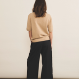 Cashmere Tee-Shirt women sand beige - back view | Ingrid | Linnea Lund