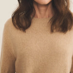 Cashmere Tee-Shirt women sand beige - focus fabric view | Ingrid | Linnea Lund