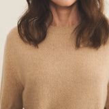 Cashmere Tee-Shirt women sand beige - focus fabric view | Ingrid | Linnea Lund