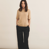 Cashmere Tee-Shirt women sand beige - look | Ingrid | Linnea Lund