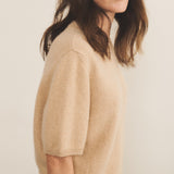 Cashmere Tee-Shirt women sand beige - side view | Ingrid | Linnea Lund