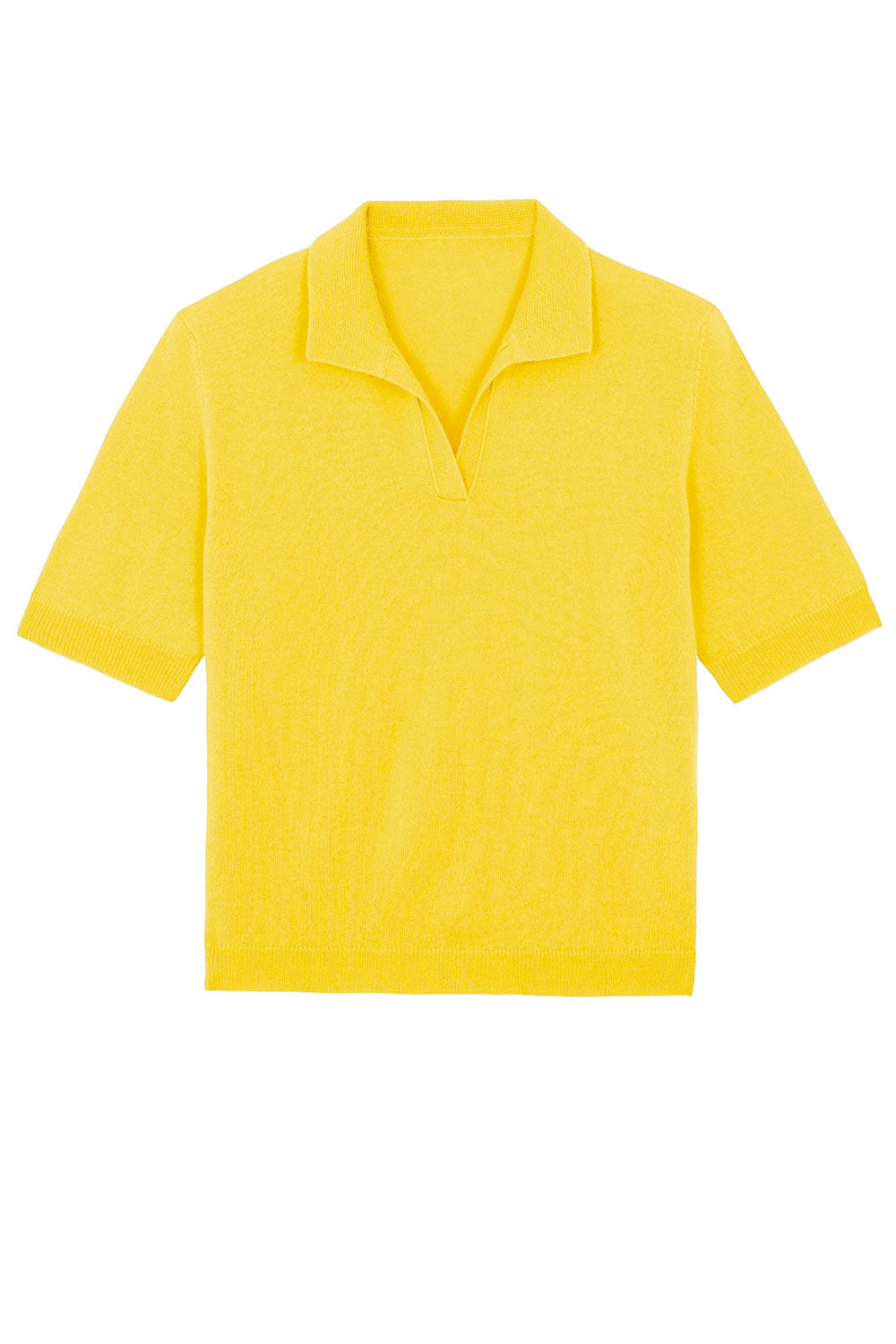 bright yellow cashmere polo - packshot | Isabella | Linnea Lund