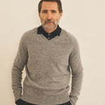 Grey men cashmere sweater - front view | Jack | Linnea Lund