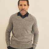 Grey men cashmere sweater - front view | Jack | Linnea Lund