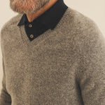 Grey men cashmere sweater - focus fabric | Jack | Linnea Lund