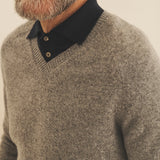 Grey men cashmere sweater - focus fabric | Jack | Linnea Lund