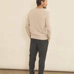Beige men cashmere sweater - back view | Jack | Linnea Lund