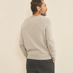 Light grey men cashmere sweater - back view | Edward | Linnea Lund