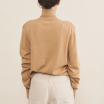 Camel women cashmere sweater - back view | Jim | Linnea Lund