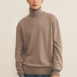 warm grey men cashmere sweater - front view | Jim | Linnea Lund