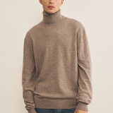 warm grey men cashmere sweater - front view | Jim | Linnea Lund