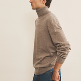 warm grey men cashmere sweater - side view | Jim | Linnea Lund