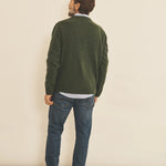 Dark Green men cashmere cardigan - back view | Junior | Linnea Lund