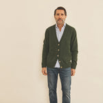 Dark Green men cashmere cardigan - look | Junior | Linnea Lund