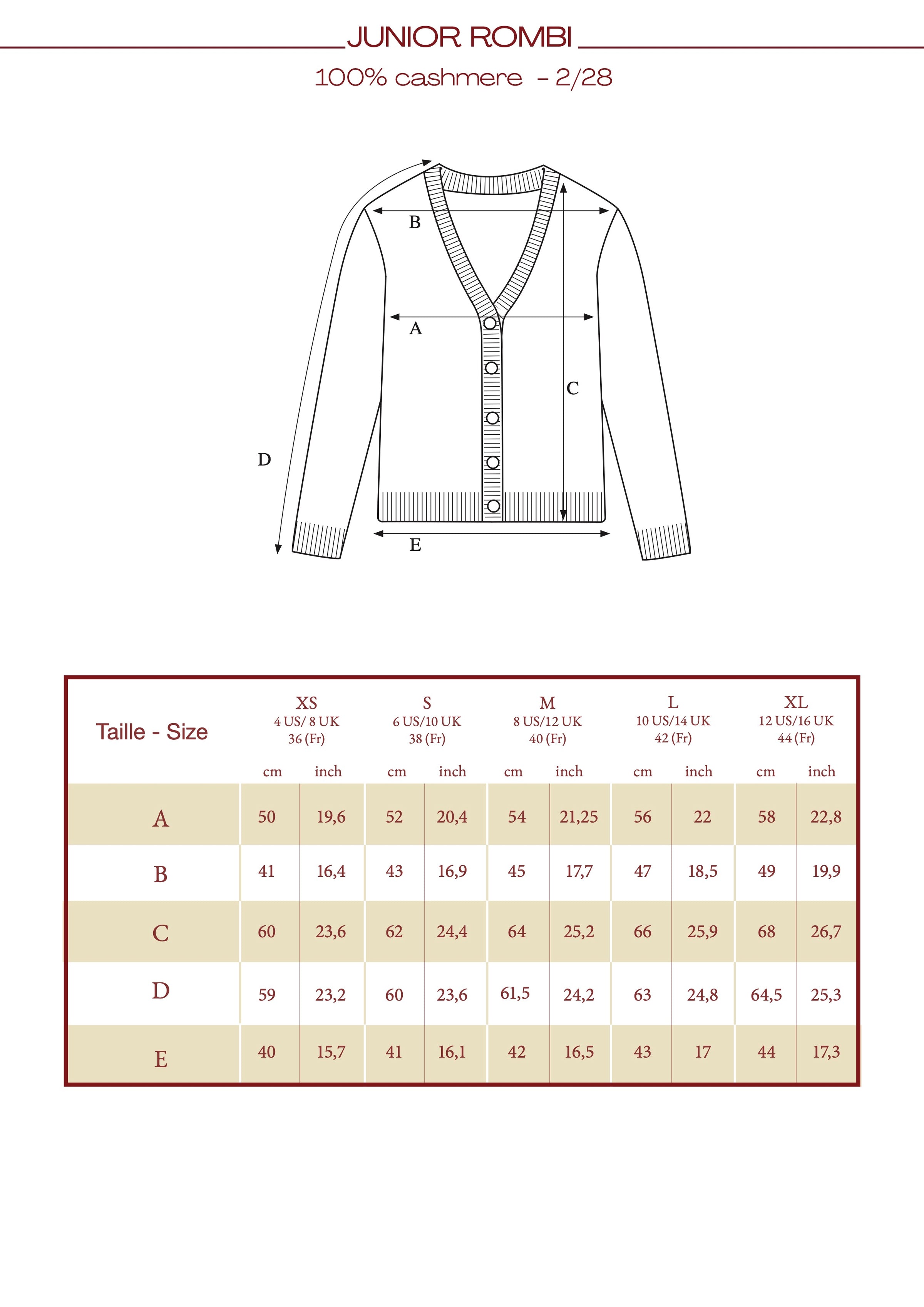 Size chart