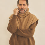 Brown macchiato men cashmere turtleneck - front view | Kate | Linnea Lund