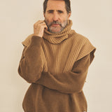 Brown macchiato men cashmere turtleneck - front view | Kate | Linnea Lund
