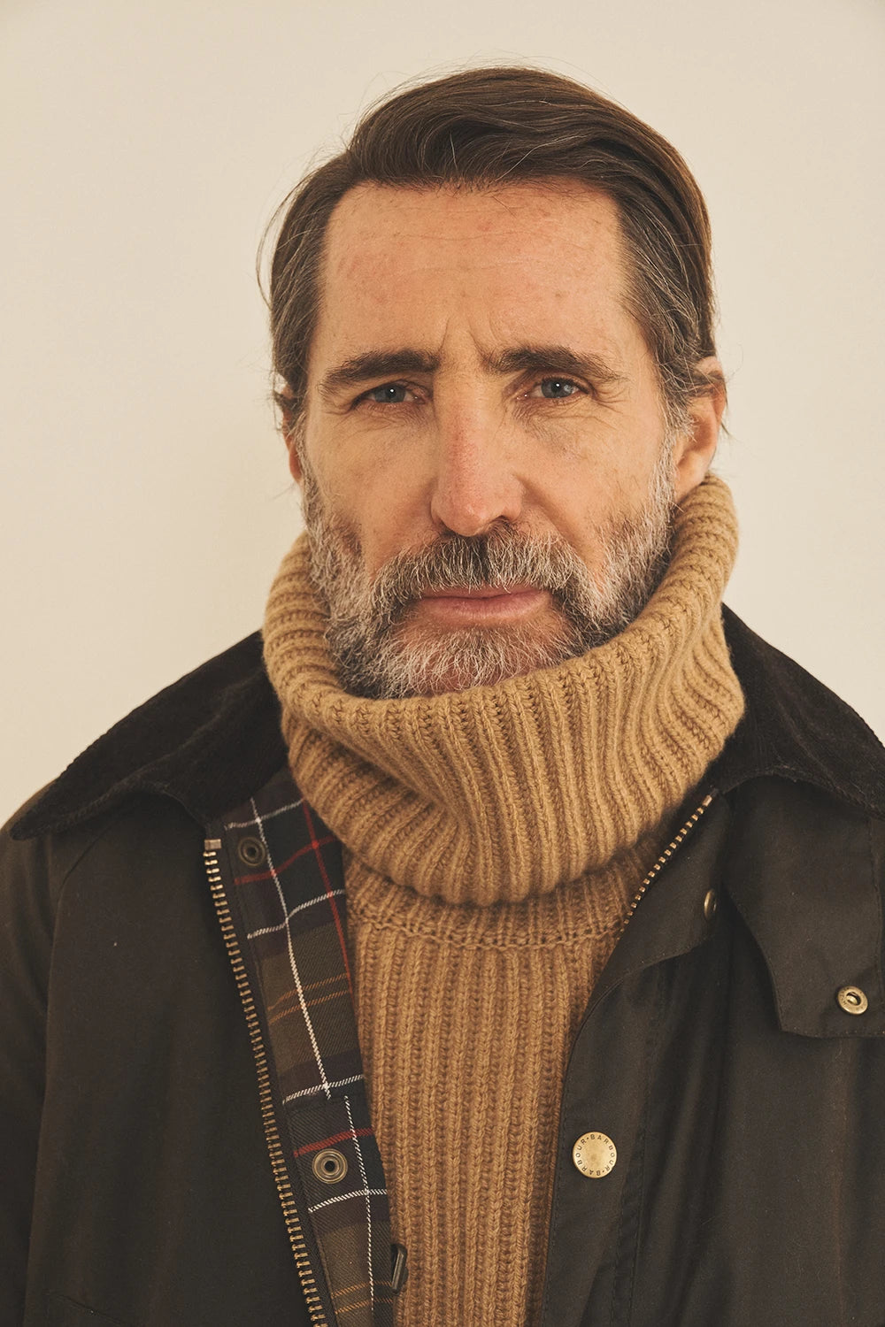 Brown macchiato men cashmere turtleneck - focus fabric | Kate | Linnea Lund