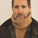 Brown macchiato men cashmere turtleneck - focus fabric | Kate | Linnea Lund
