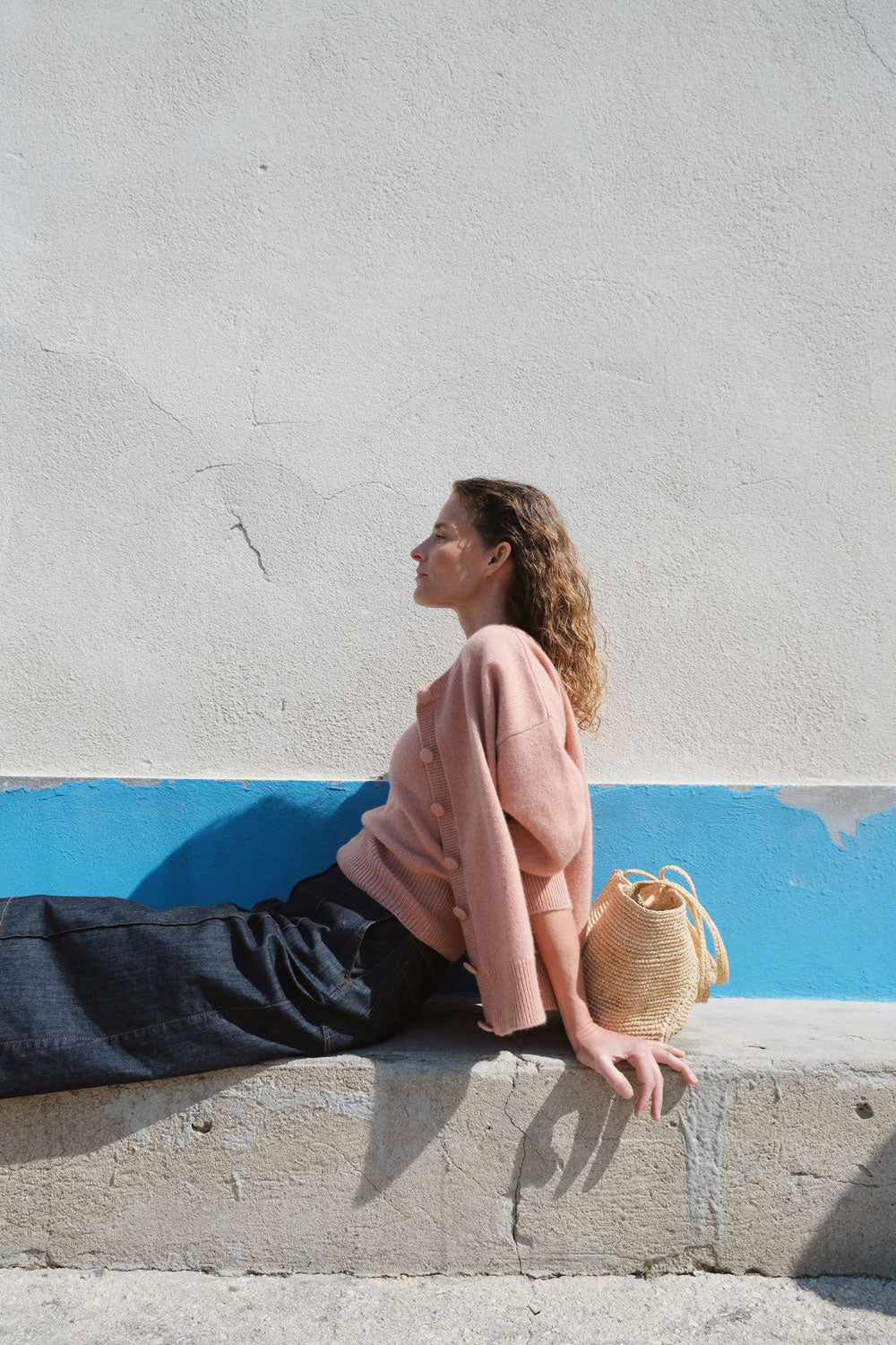 Oversized thick rose gold cashmere cardigan | Gabriella | Linnea Lund