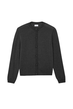 Women lightweight cashmere cardigan dark grey | Grace | Linnea Lund