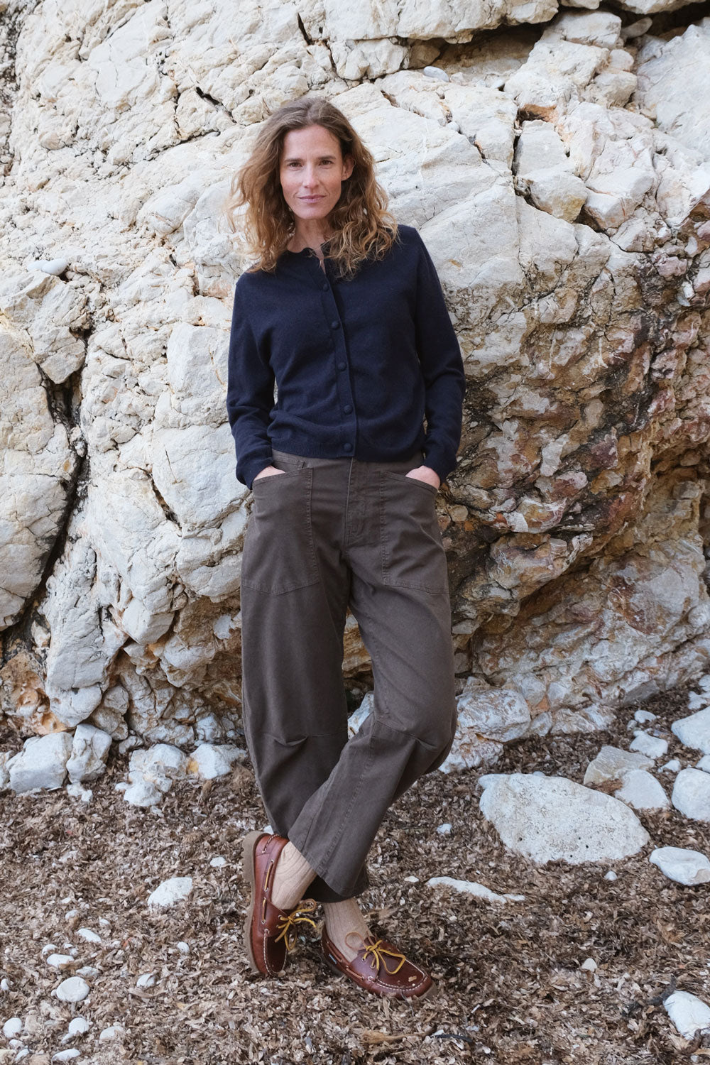 Women lightweight cashmere cardigan midnight blue | Grace | Linnea Lund