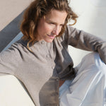 Women lightweight cashmere cardigan light brown | Grace | Linnea Lund