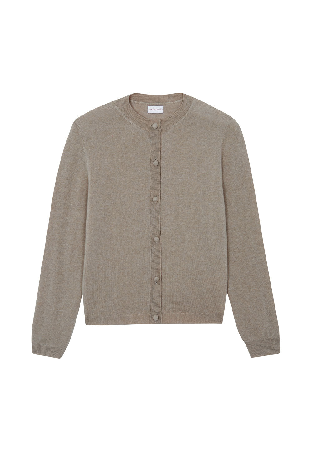 Women lightweight cashmere cardigan light brown | Grace | Linnea Lund