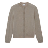 Women lightweight cashmere cardigan light brown | Grace | Linnea Lund