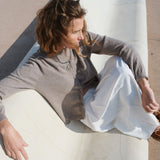 Women lightweight cashmere cardigan light brown | Grace | Linnea Lund