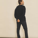 Dark blue men cashmere sweater - back view | Margot | Linnea Lund
