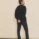 Dark blue men cashmere sweater - back view | Margot | Linnea Lund