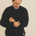 Dark blue men cashmere sweater - front view | Margot | Linnea Lund