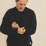Dark blue men cashmere sweater - front view | Margot | Linnea Lund
