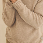 Light beige men cashmere sweater - focus fabric | Margot | Linnea Lund